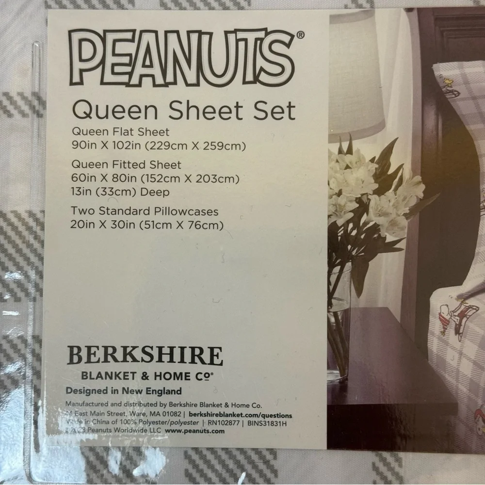 Berkshire Blanket & Home Co. Peanuts Christmas Print Sheet Set‎ Queen Size